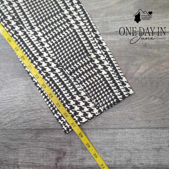 Adriano Goldschmied Houndstooth Print Lettuce Edhge Belted Pants Size 27 (4) - Picture 5 of 6